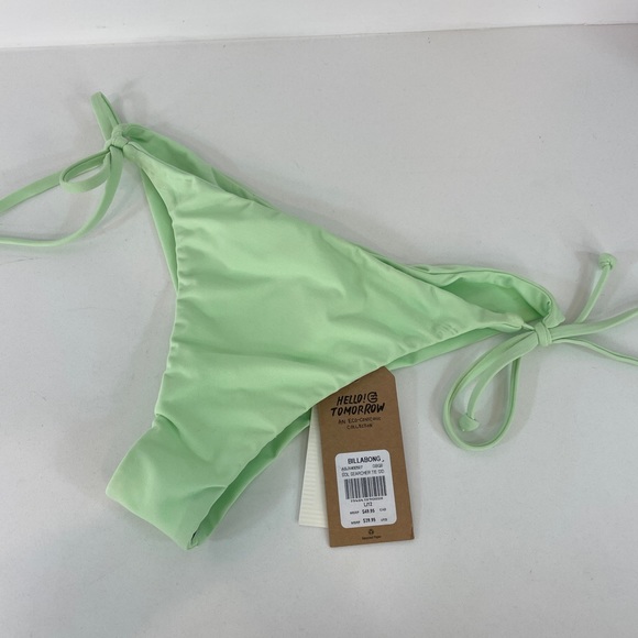 Billabong Lime Green Sol SeacherTie Side Bikini Bottoms / NWT - Picture 4 of 9